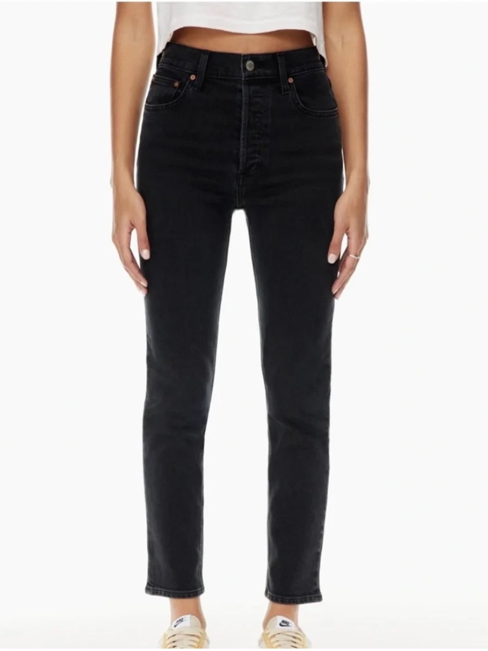 Denim Forum High-Rise Black Slim Jeans